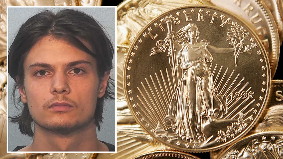 Chavez Gustin, 22, was sentenced to decades in prison after he murdered a man so he could steal thousands of dollars worth of gold coins. He was caught just days later when he attempted to sell the gold coins at a pawn shop. (Allen County Sheriff's Department, Photo Illustration by Scott Olson/Getty Images)