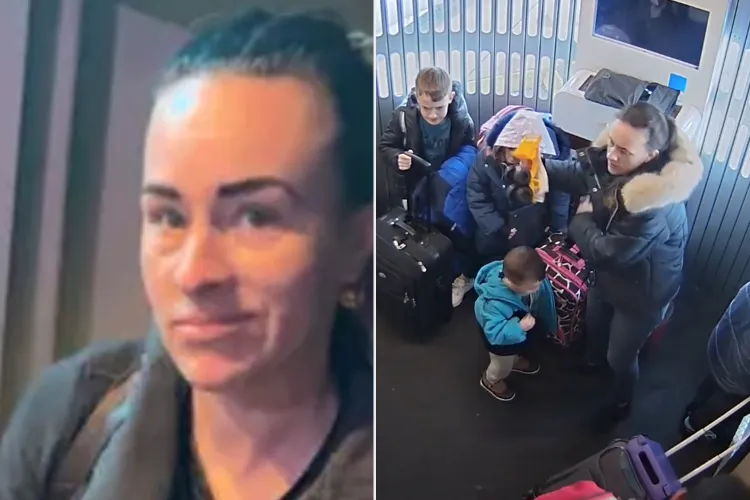 Elleshia Seymour (left); Elleshia Seymour seen at the airport with her kids in November. Credit : GoFundMe; SLC International Airport via Storyful