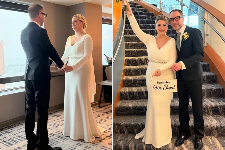 Lisa Scurlock and Peter Mazza on their wedding day. Credit : Courtesy of Lisa Scurlock (2