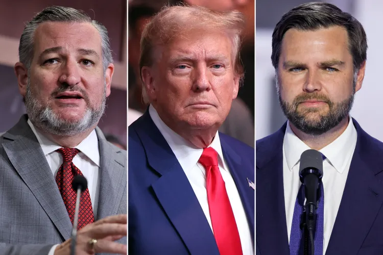 Sen. Ted Cruz allegedly spoke about President Donald Trump and VP JD Vance in secret recordings. Credit : Kevin Dietsch/Getty; Luke Hales/Getty; Chip Somodevilla/Getty