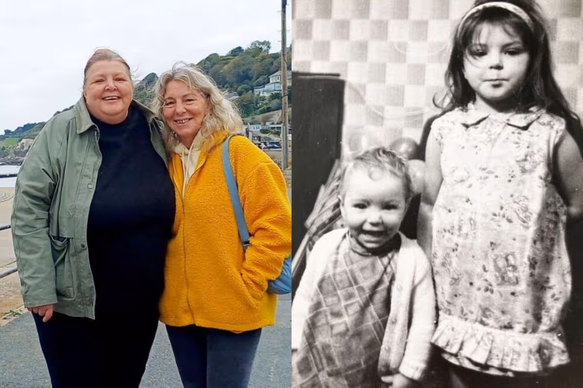 Theresa Fazzani, 59, and her sister Janet, 57, have been reunited over 50 years after their mother Helen Barnes was brutally murdered(Image: Theresa Fazzani / SWNS)