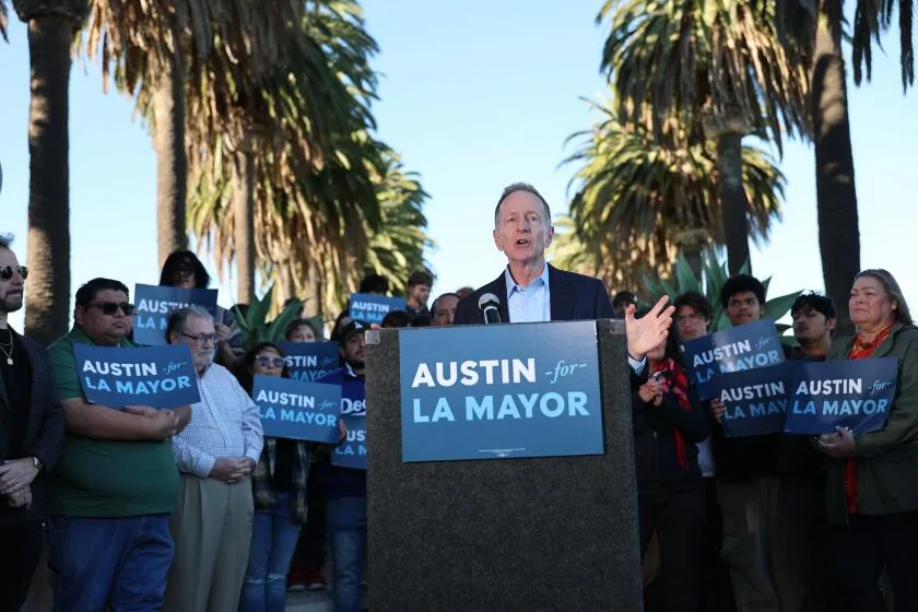 Mayoral candidate Austin Beutner in San Pedro in October. His daughter, Emily Beutner, died on Jan. 6. (Allen J. Schaben / Los Angeles Times)