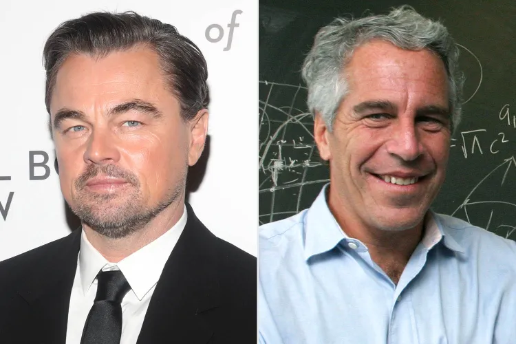 Leonardo DiCaprio on January 13, 2026; Jeffrey Epstein in 2004. Credit : Udo Salters/Patrick McMullan via Getty; Rick Friedman/Rick Friedman Photography/Corbis via Getty