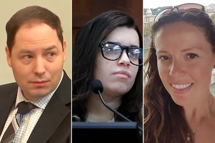 Brendan Banfield; Juliana Peres Magalhães; Christine Banfield. Credit : Court TV via AP, Pool; AP Photo/Tom Brenner, Pool; Facebook