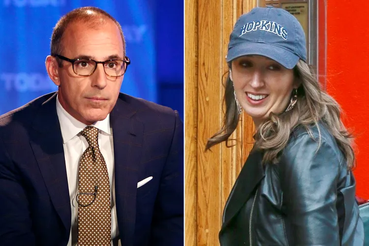 Matt Lauer; Brooke Nevils. Credit : Peter Kramer/NBC/NBC Newswire/NBCUniversal via Getty; T.JACKSON / BACKGRID