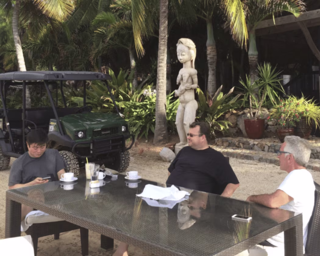 Joi Ito and Reid Hoffman with Jeffrey Epstein. Justice Department